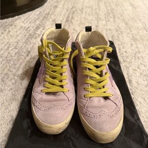 Golden Goose Lavender and Lime Sneakers